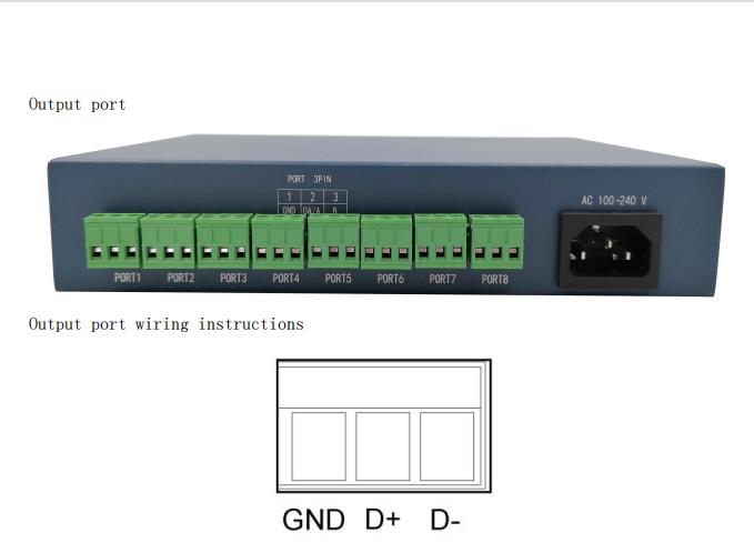 8 port Artnet Led Strip Light Pixel dmx512 artnet madrix Controller GC-6808
