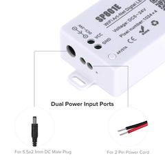 SP801E WiFi Art-Net LED Controller for LED Matrix Panel Module LED Light Strip iOS & Android App Control AP Mode & STA Mode DC5V 24V
