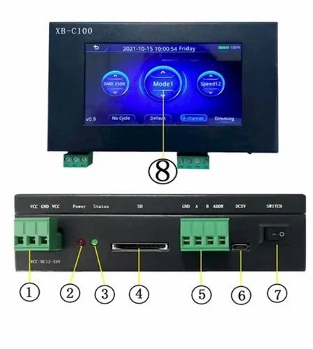 XB-C100 DMX512 address Writer with SD Card