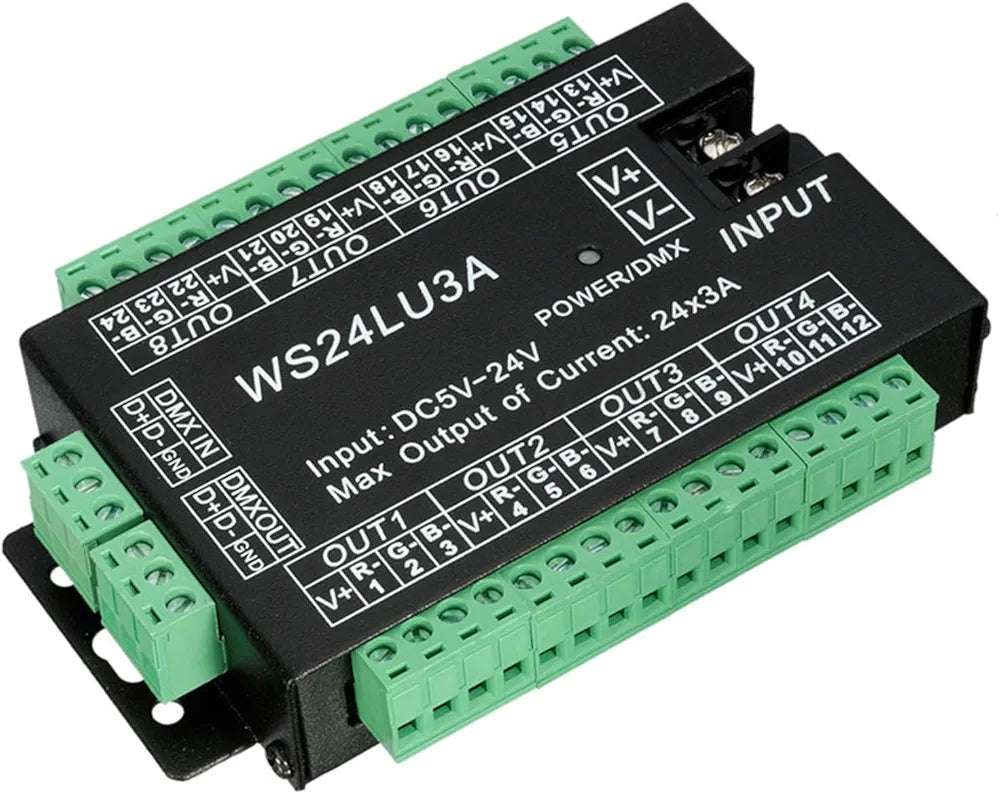 WS24LU3A 24CH 8port DMX to RGB Controller