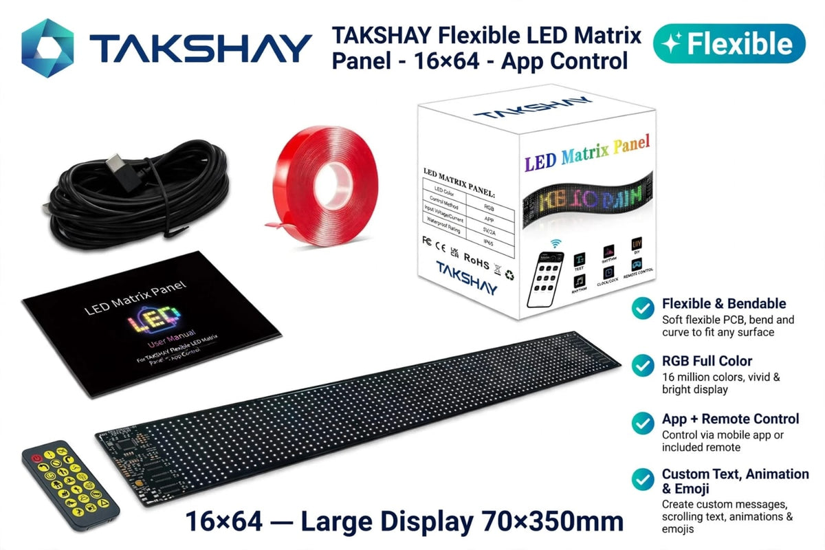 Flexible Led Display Matrix Panel 16x64