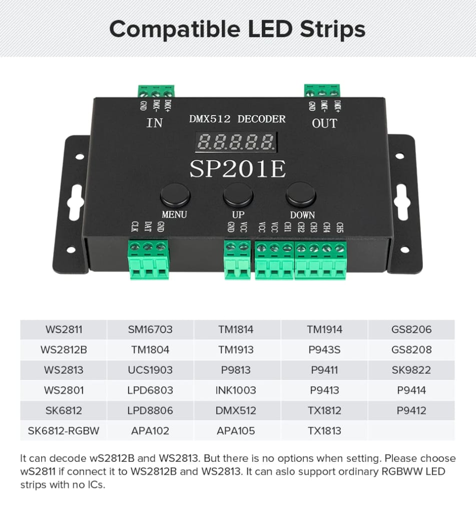 SP201E DMX512 Decoder