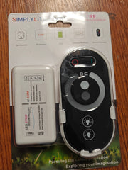 Simplylite RF wireless LED touch controller and dimmer designed for single-color LED strip lights, operating at DC12–24V